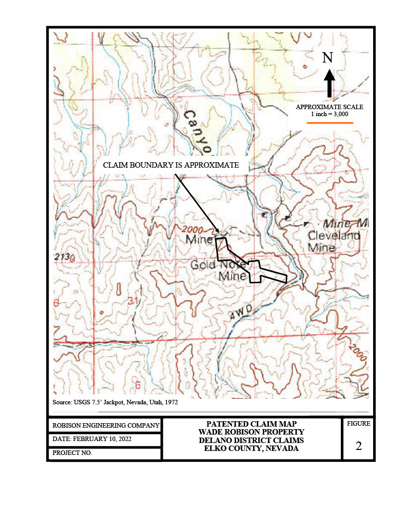 Delano District Mining Claim Approximate Boundary